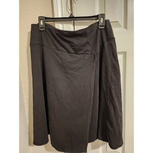 Patagonia Kamala Skirt Black Organic Cotton Blend Wrap Midi Skirt Womens Medium